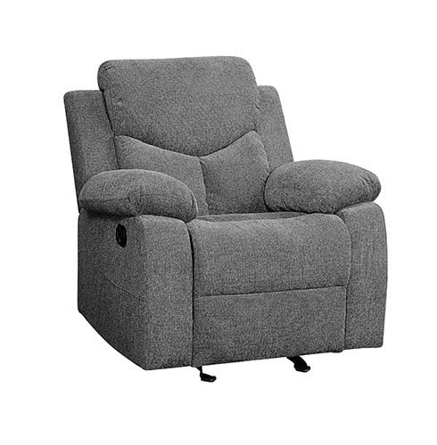 Kalen - Motion Glider Recliner - Gray Chenille - R&R Furniture Gallery (Fountain Valley, CA)