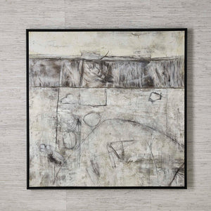 Edge Of Day - Framed Canvas - Black / Gray / White