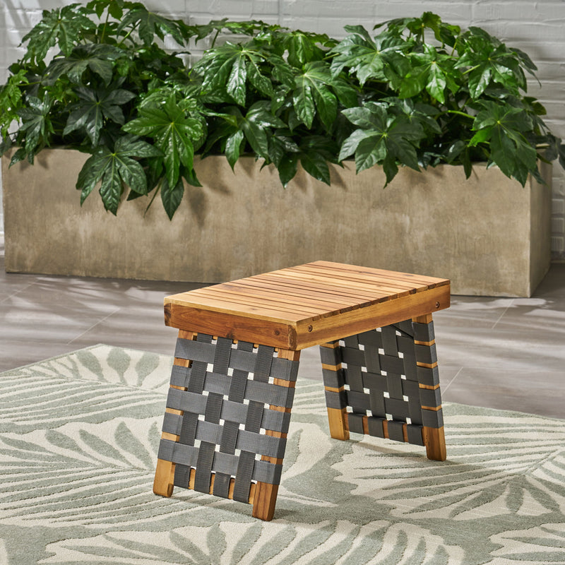 Outdoor Wooden Foldable Side Table - Teak - R&R Furniture Gallery (Fountain Valley, CA)