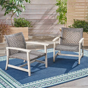 Outdoor Club Chair With Rattan Cover And Acacia Wood Frame - Gray - R&R Furniture Gallery (Fountain Valley, CA)