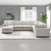 Marisa - Modular RF Loveseat With 2 Pillows - Beige Boucle - R&R Furniture Gallery (Fountain Valley, CA)