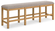 Havonplane - XL Counter Height Upholstered Dining Bench - Brown - R&R Furniture Gallery (Fountain Valley, CA)