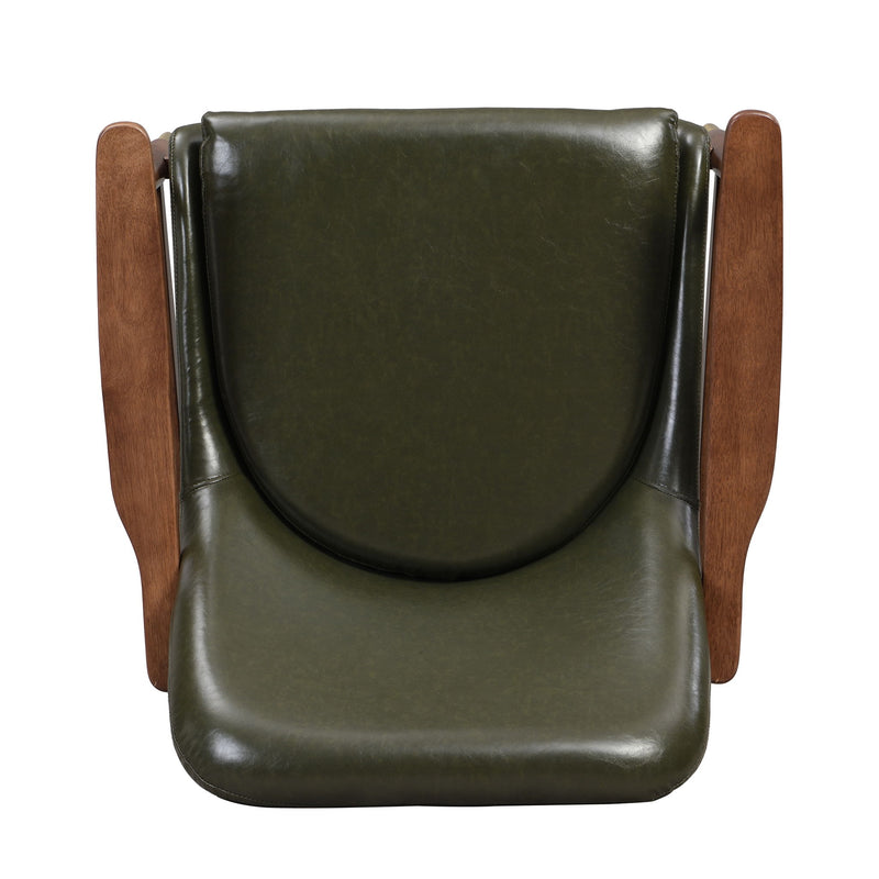Mid - Century Accent Chair With Cushioned Seat, Brass Tipped Legs - R&R Furniture Gallery (Fountain Valley, CA)