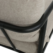 Leora - Modern Minimalist Round Tube Sofa Chair With Cushions - Beige / Black - R&R Furniture Gallery (Fountain Valley, CA)