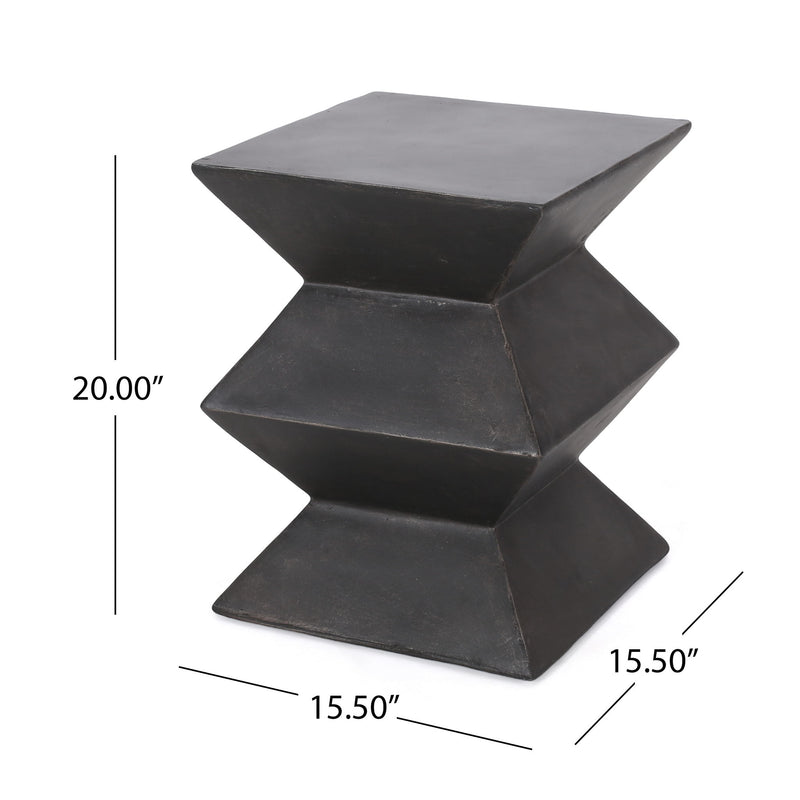 Outdoor lightweight concrete side table by Noble House with a copper finish, ideal for patio or garden decor.