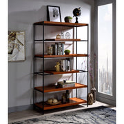 Oaken - Bookshelf - Honey Oak & Black - R&R Furniture Gallery (Fountain Valley, CA)