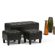 Dover - 3 Piece Storage Ottoman Contemporary Design - R&R Furniture Gallery (Fountain Valley, CA)