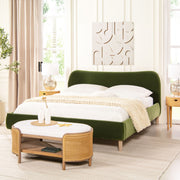 Roman - Curved Headboard Upholstered Platform Bed - R&R Furniture Gallery (Fountain Valley, CA)
