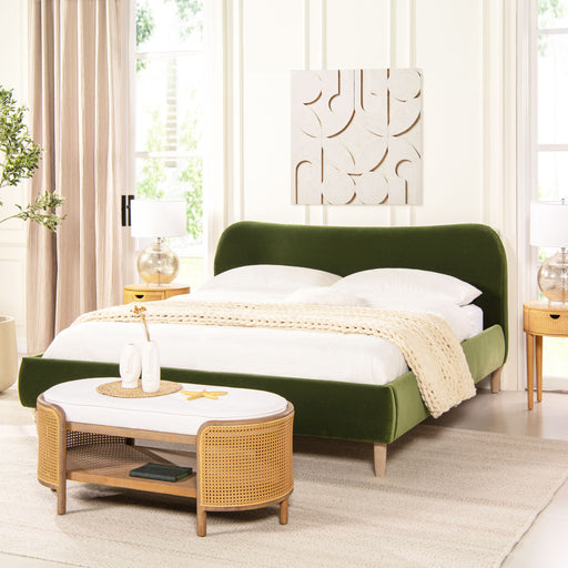 Roman - Curved Headboard Upholstered Platform Bed - R&R Furniture Gallery (Fountain Valley, CA)