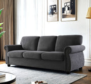 Soft Sofa, Upholstered 3 Seater Couch With High Density Foam, Loose Back Cushions And Turned Legs - R&R Furniture Gallery (Fountain Valley, CA)