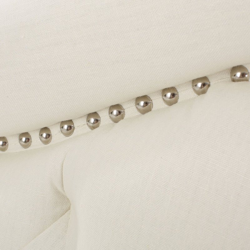 Contemporary tufted fabric headboard by Noble House, Kaarina style, showcasing soft upholstery and elegant tufted design.