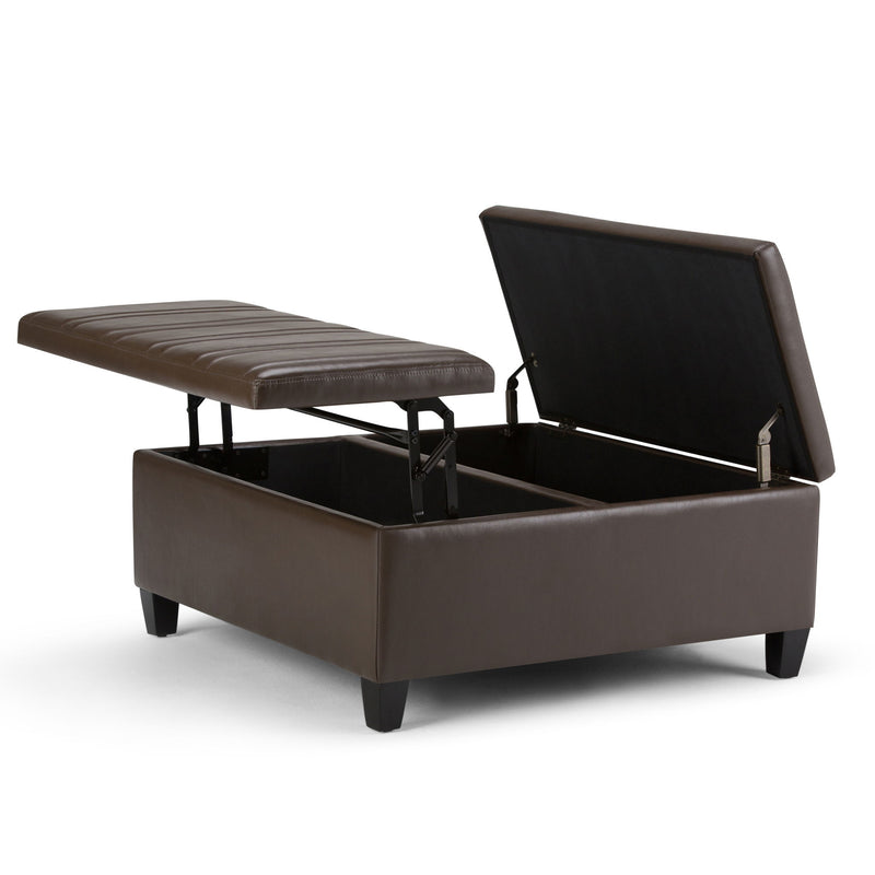 Ellis - Coffee Table Storage Ottoman Contemporary Design - R&R Furniture Gallery (Fountain Valley, CA)
