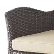 Outdoor Modern Rattan Swivel Barstool With Tapered Legs - Beige / Multibrown - R&R Furniture Gallery (Fountain Valley, CA)