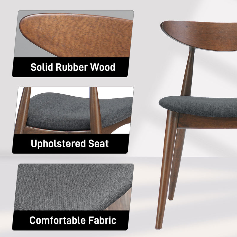 Retro Dining Chairs With Ergonomic Back (Set of 2) - R&R Furniture Gallery (Fountain Valley, CA)