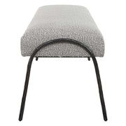 Uttermost Jacobsen Modern Gray Upholstered Bench with sleek design and cushioned seat for contemporary home decor.