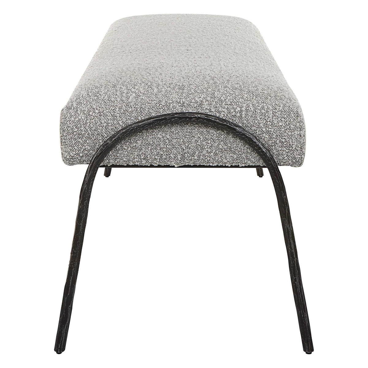 Uttermost Jacobsen Modern Gray Upholstered Bench with sleek design and cushioned seat for contemporary home decor.