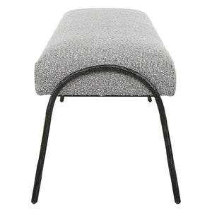 Uttermost Jacobsen Modern Gray Upholstered Bench with sleek design and cushioned seat for contemporary home decor.