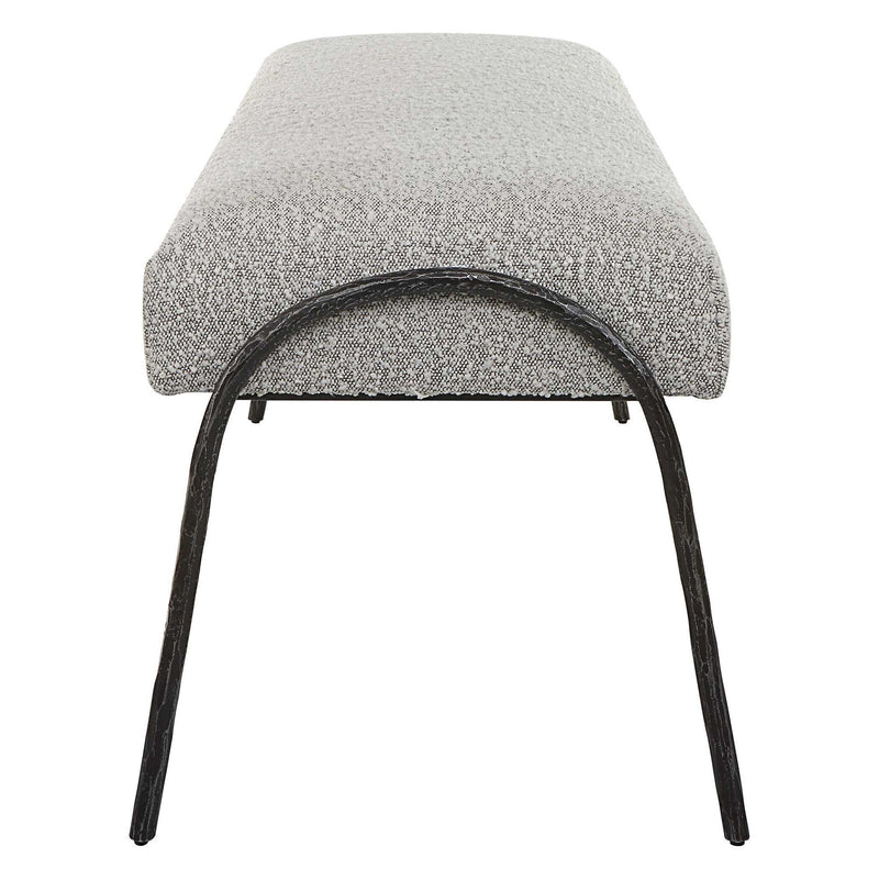 Uttermost Jacobsen Modern Gray Upholstered Bench with sleek design and cushioned seat for contemporary home decor.