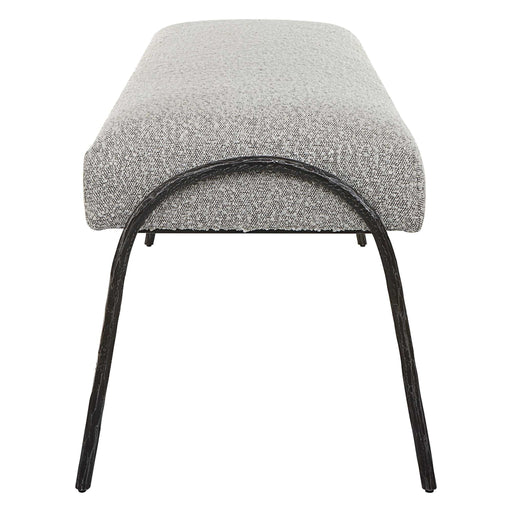 Uttermost Jacobsen Modern Gray Upholstered Bench with sleek design and cushioned seat for contemporary home decor.
