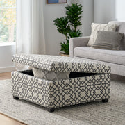 Richmond - Storage Ottoman With Unique Pattern And Ample Storage - Gray - R&R Furniture Gallery (Fountain Valley, CA)
