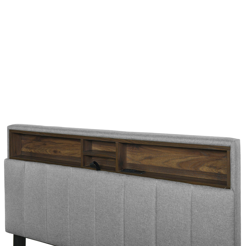 Upholstered Platform Bed With Storage Headboard, Trundle & 2 Drawers And A Set Of Sockets & USB Ports - R&R Furniture Gallery (Fountain Valley, CA)