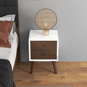 Caroline - Mid-Century Modern Style Night Stand 2 Drawer - R&R Furniture Gallery (Fountain Valley, CA)