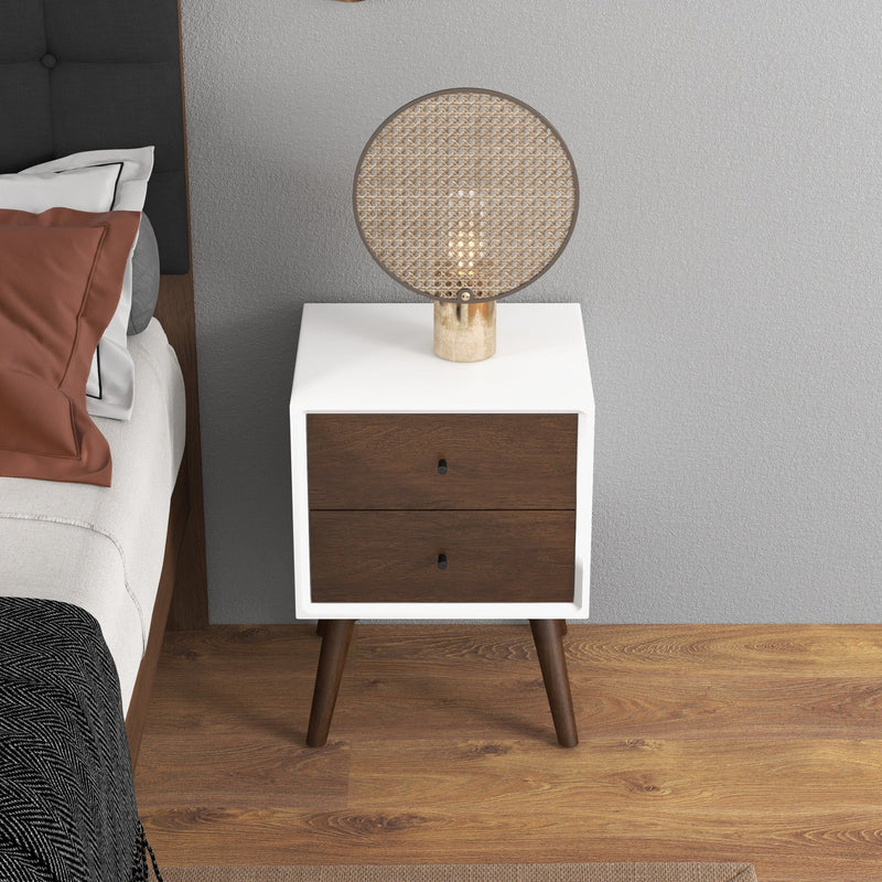 Caroline - Mid-Century Modern Style Night Stand 2 Drawer - R&R Furniture Gallery (Fountain Valley, CA)