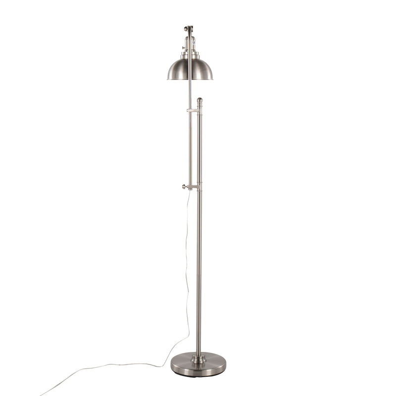 Lumi Source Emery contemporary metal floor lamp with sleek black finish and adjustable arm, ideal for modern living spaces.