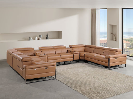 1246 - 10-Piece U-Shaped Modular Power Reclining Sectional With 4 Power Recliners And Power Headrests - R&R Furniture Gallery (Fountain Valley, CA)