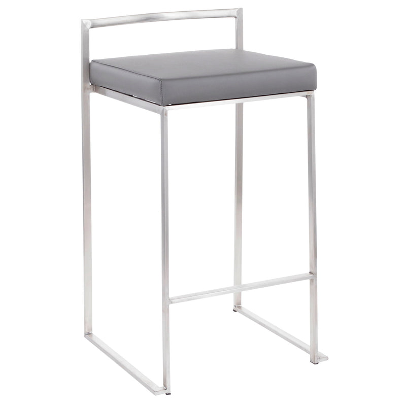 Lumi Source Fuji contemporary stackable counter stool with elegant design, featuring a sleek seat and sturdy metal legs.