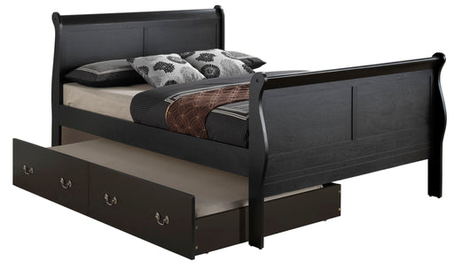 Elegant Glory Furniture trundle bed with classic design, featuring a wooden frame and storage drawer, ideal for space-saving bedrooms.