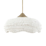 White Biddeford 5-light beaded pendant light by Uttermost hanging with beaded design and modern pendant lighting style.