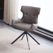 Damita - Camel Synthetic Leather Side Chair With Swivel (Set of 2) - Gray & Black Finsh - R&R Furniture Gallery (Fountain Valley, CA)