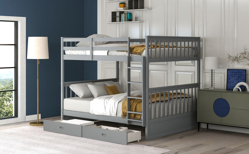 Bunk Bed With Ladders And 2 Storage Drawers - R&R Furniture Gallery (Fountain Valley, CA)
