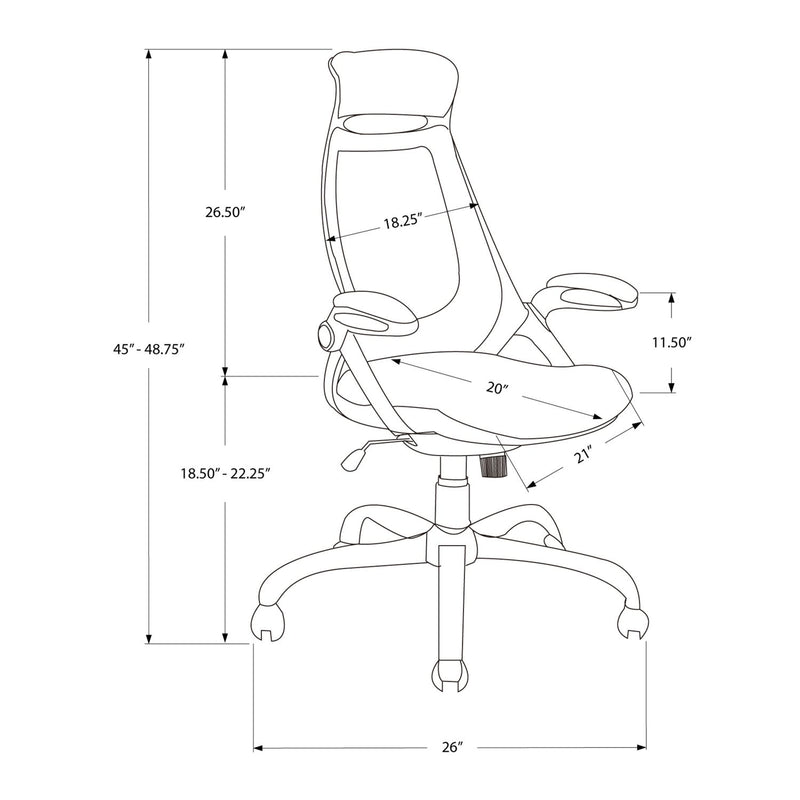 Office Chair, Adjustable Height, Swivel, Ergonomic, Armrests, Contemporary & Modern - R&R Furniture Gallery (Fountain Valley, CA)