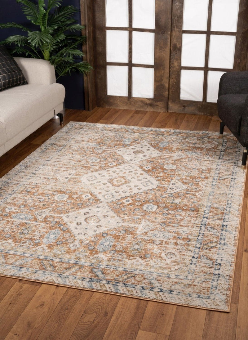 Noble - 5'3" X 7'3" Area Rug - Rust - R&R Furniture Gallery (Fountain Valley, CA)