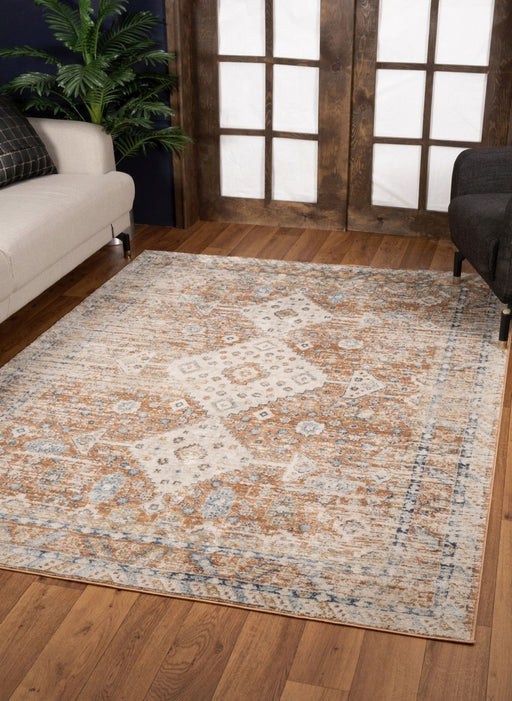 Noble - 5'3" X 7'3" Area Rug - Rust - R&R Furniture Gallery (Fountain Valley, CA)