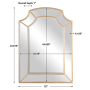 Uttermost Francoli Arch Mirror in gold wall mirror with elegant curved design, perfect for stylish interior decor.