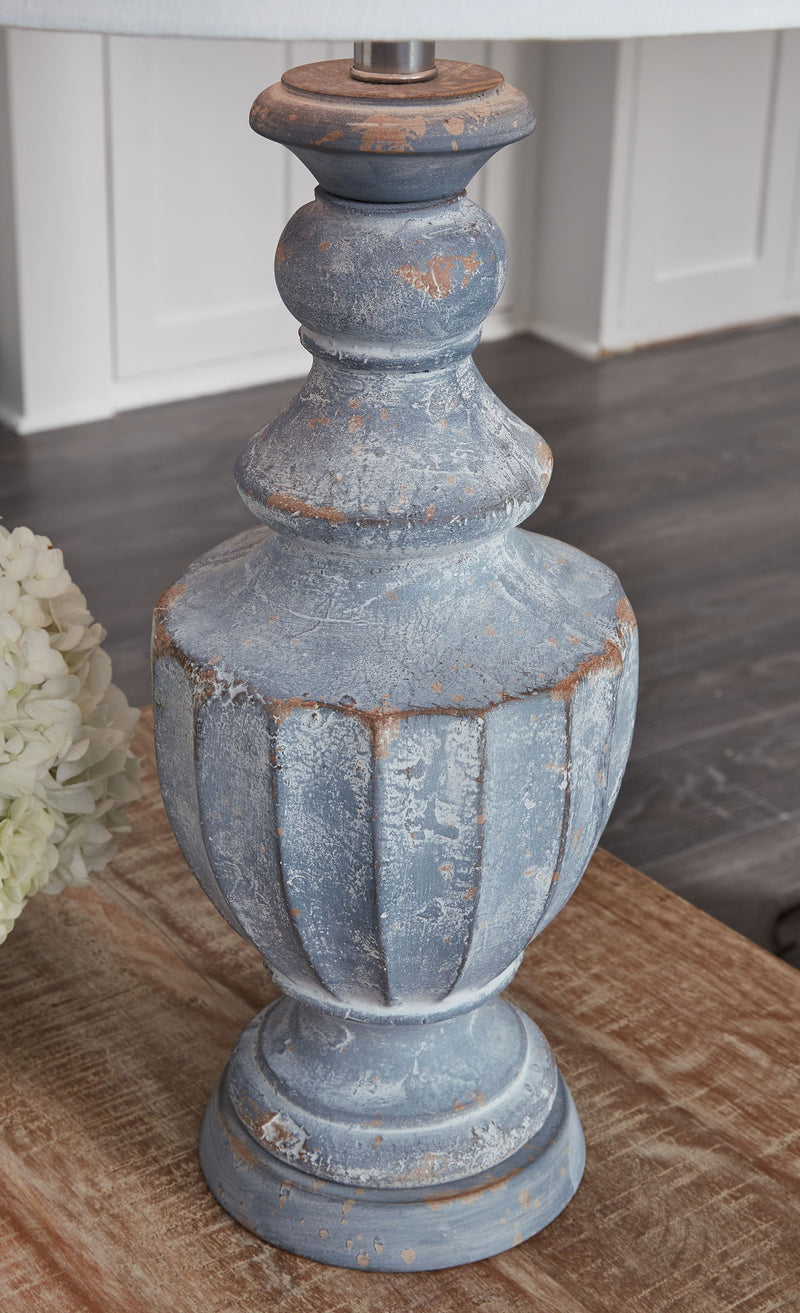 Cylerick - Terracotta Table Lamp - Antique Blue - R&R Furniture Gallery (Fountain Valley, CA)