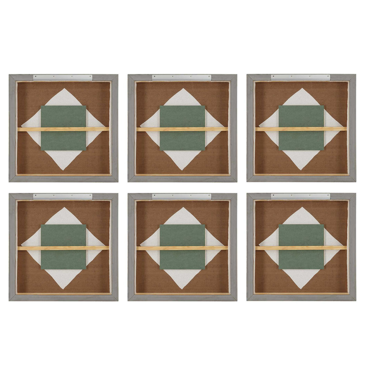 Evening Cumulation - Framed Canvases (Set of 6) - Blue / White