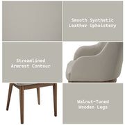 Harvey - Side Chair (Set of 2) - Synthetic Leather & Walnut - R&R Furniture Gallery (Fountain Valley, CA)