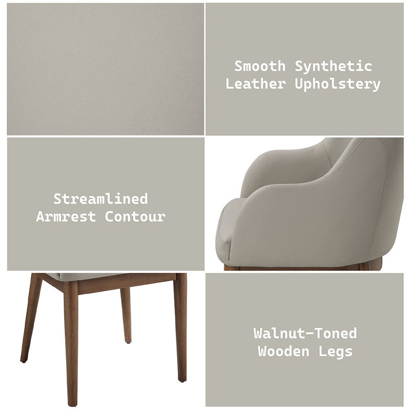 Harvey - Side Chair (Set of 2) - Synthetic Leather & Walnut - R&R Furniture Gallery (Fountain Valley, CA)