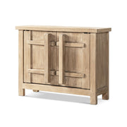 Jennifer Taylor Home Rowan 2-door accent cabinet in natural wood finish, showcasing sleek design and functional storage space.