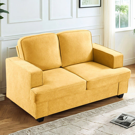 Modern Loveseat, Comfortable 2 Seater Couch With Deep Seating, Loose Back Cushions, Wide Arms - R&R Furniture Gallery (Fountain Valley, CA)
