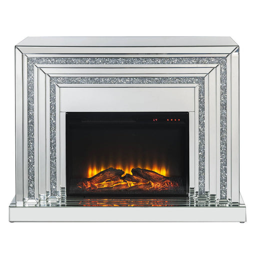 Noralie - 35" Fireplace - Mirrored & Faux Diamonds - R&R Furniture Gallery (Fountain Valley, CA)