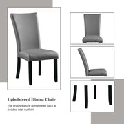 Caralin - Side Chair (Set of 2) - Gray Synthetic Leather & Black - R&R Furniture Gallery (Fountain Valley, CA)