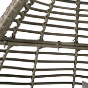 Noble House Morris Teardrop hanging chair with chain and water-resistant cushions for outdoor relaxation.