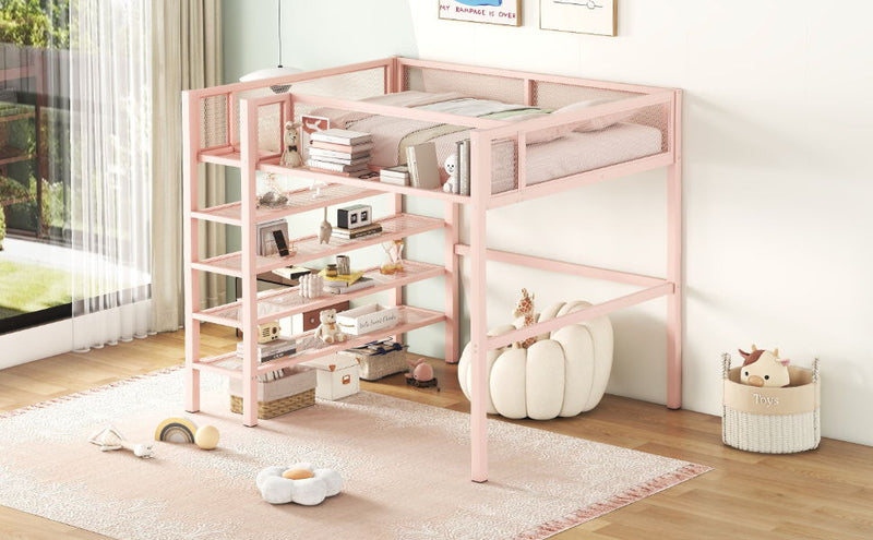 Loft Bed With 4 Tier Shelves And Storage - R&R Furniture Gallery (Fountain Valley, CA)