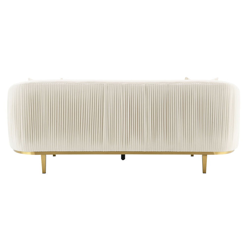 Martina - Sofa With 2 Pillows - Ivory Velvet - R&R Furniture Gallery (Fountain Valley, CA)