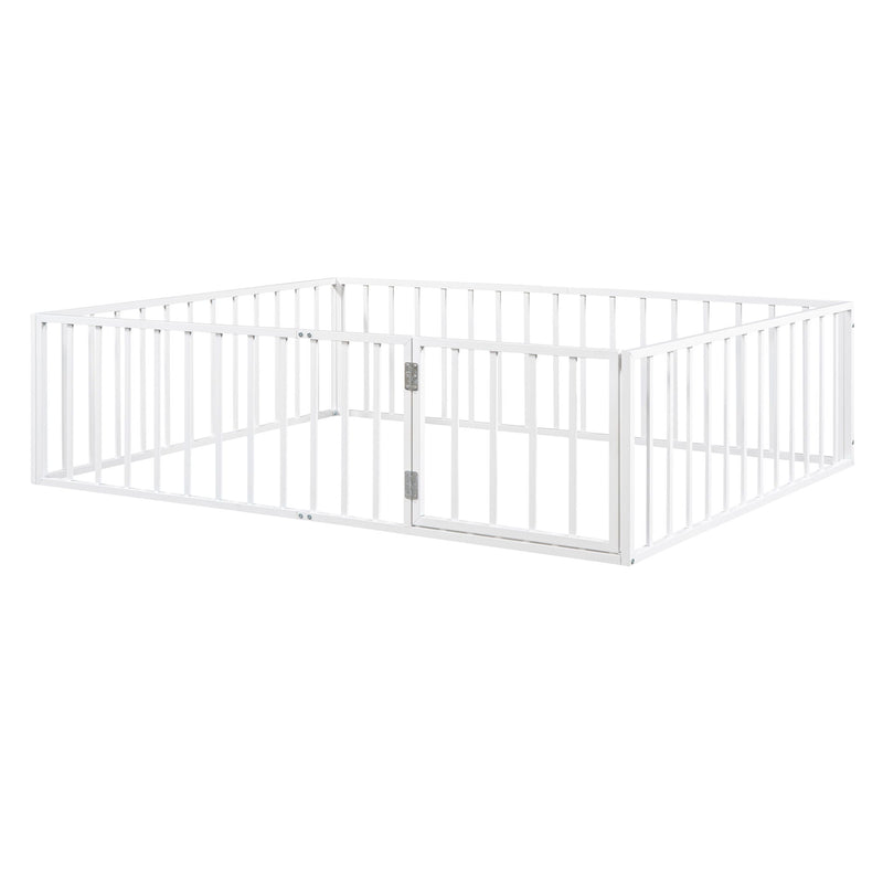 Metal Floor Bed Frame With Fence And Door - R&R Furniture Gallery (Fountain Valley, CA)